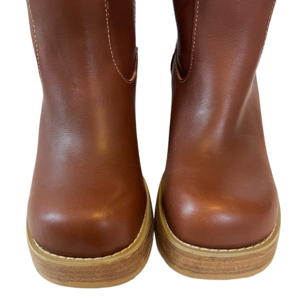 Frye Vintage Dorian Y2K Brown Leather Platform Knee High Boot Size 7.5 - Picture 7 of 15